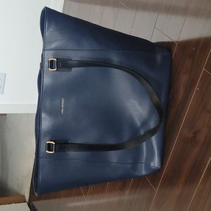 Vera Bradley Large Ella Tote in Navy Leather